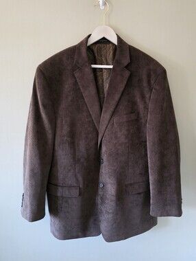 NWOT Chaps 48R Vintage 90s Old Money Preppy Chocolate Brown Corduroy Blazer